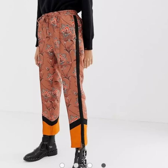 Scotch & Soda Pants - MAISON SCOTCH - SCOTCH & SODA FLORAL AND  CONTRAST PANEL PRINTED PANTS